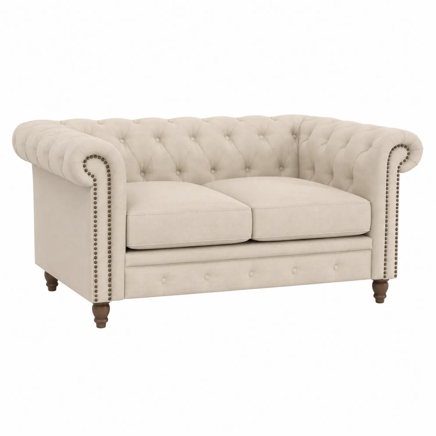 Sof¨¢ Chesterfield 2 Plazas Tela Beige