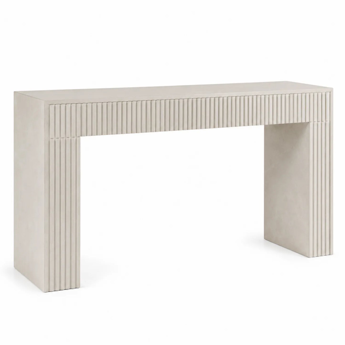 Mesa consola de madera MDF beige con textura 120x35x75 cm