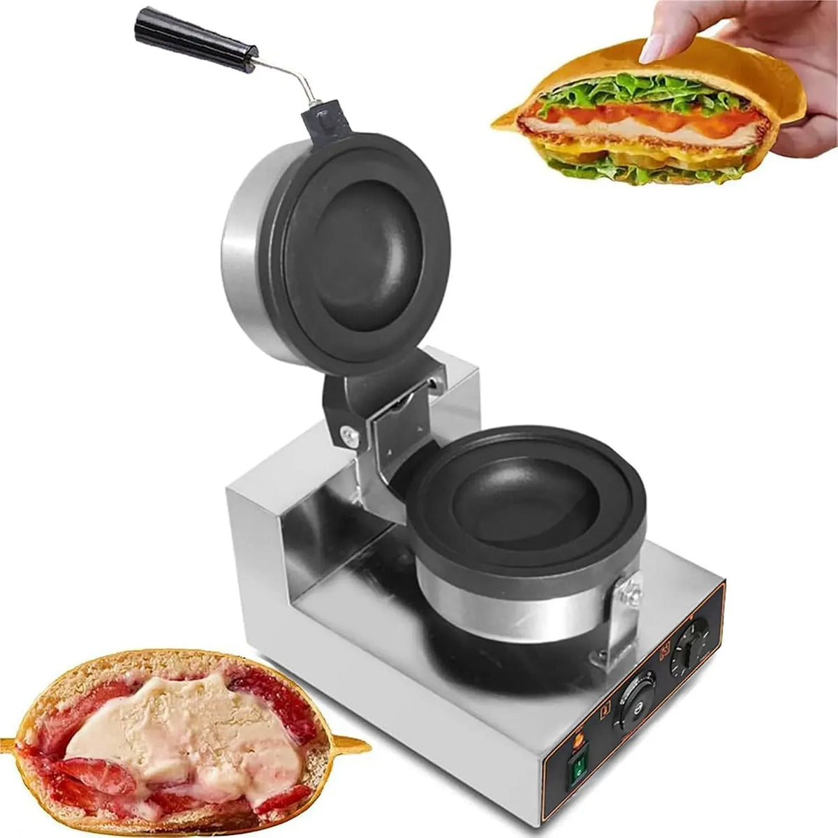 Burger Maker, Presse, gril à panini et croque-monsieur, professionnel, fonction chauffante