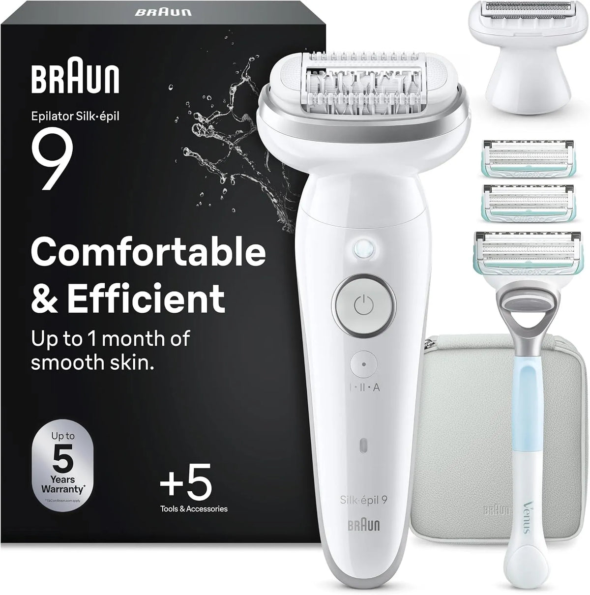 Braun Blanc et Argent, 9-141, Epilateur Electrique Femme Silk Epil 9