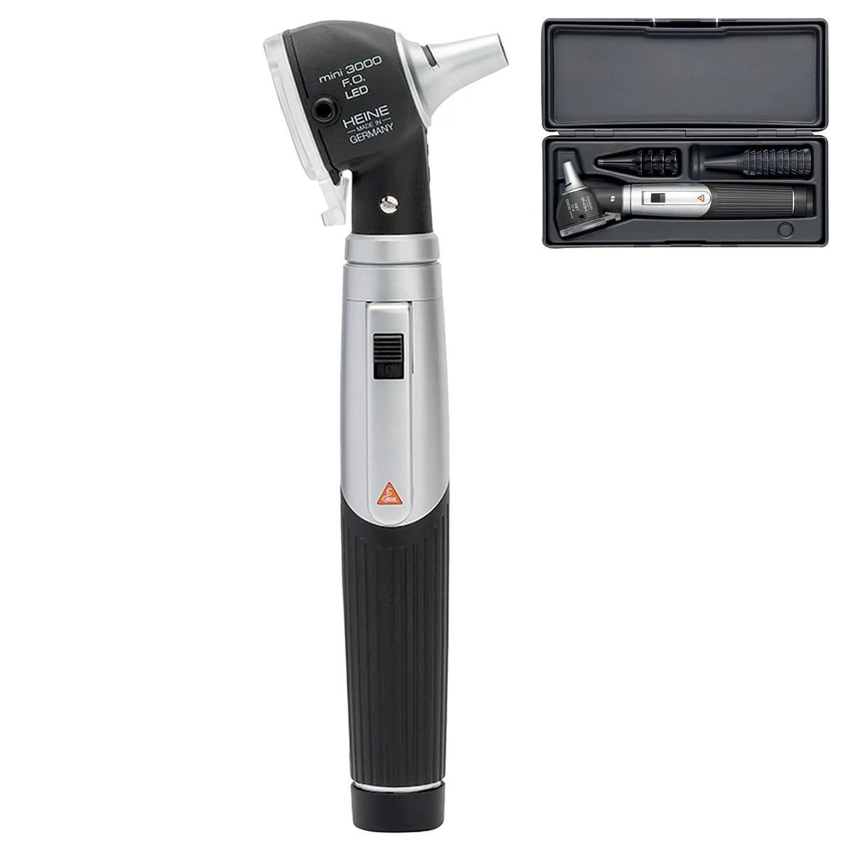 avec étui, LED, Heine Mini 3000 Otoscope F, noir
