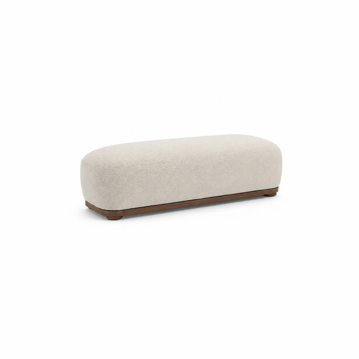 Banco tapizado en poli¨¦ster con base de madera 150cm