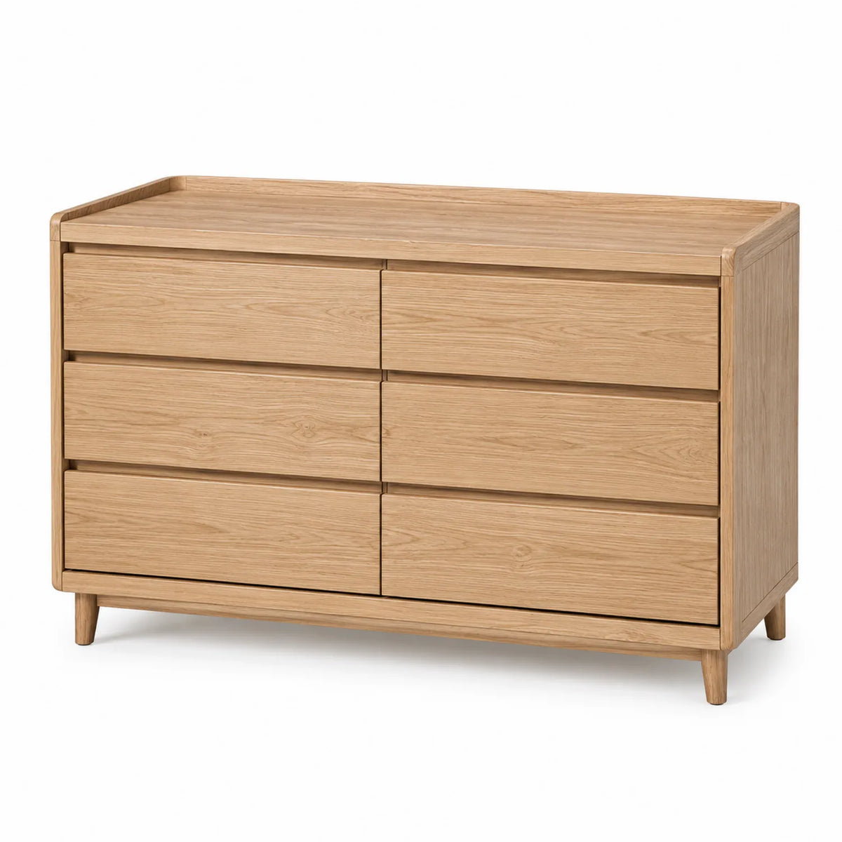 C¨®moda de Madera de Roble con 6 Cajones 130x45x75cm