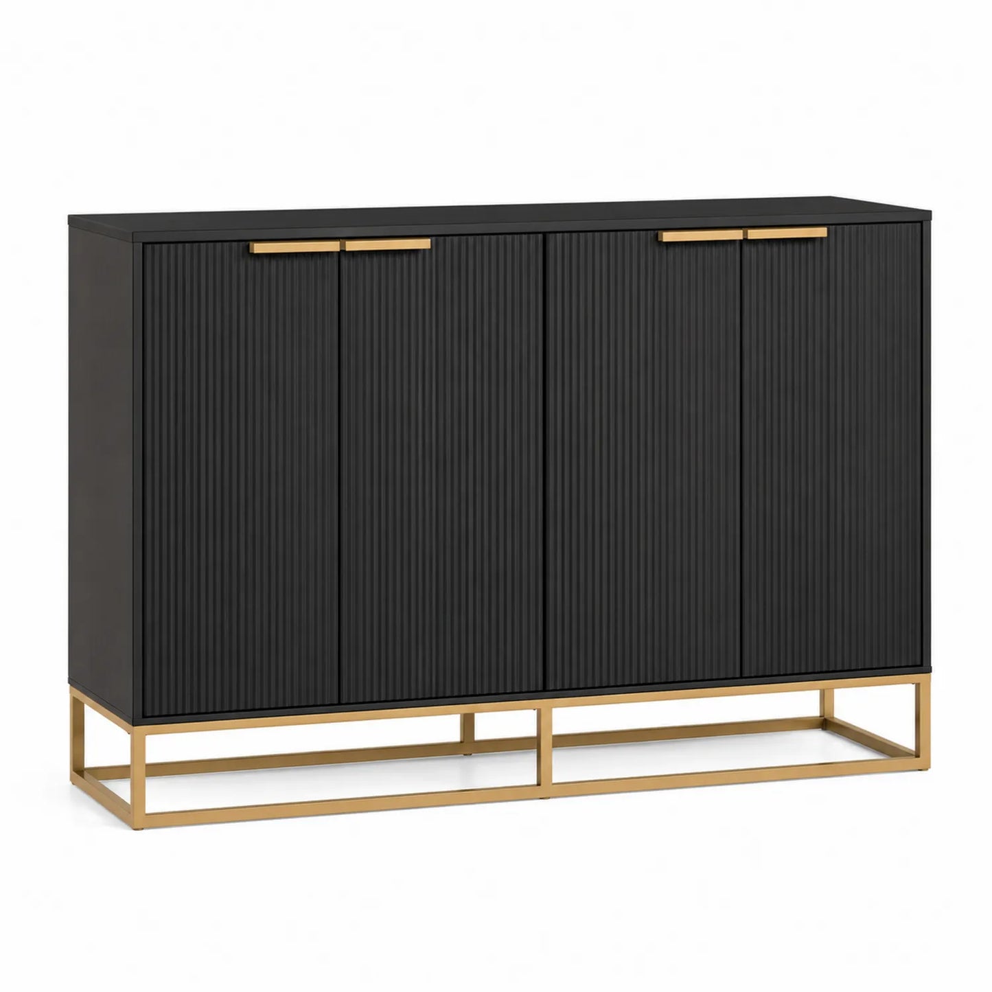 Aparador Negro de MDF con Base de Metal