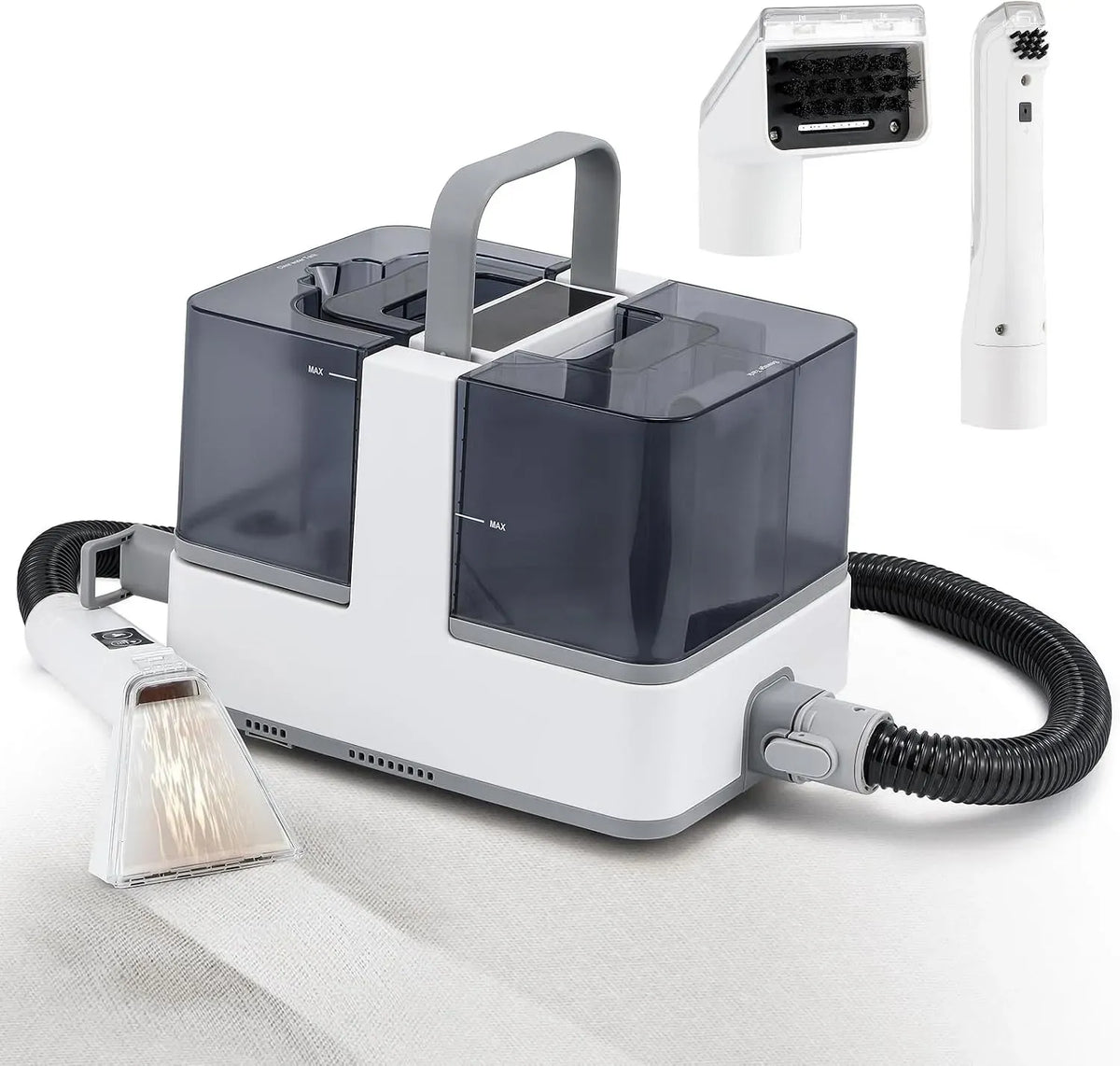 1.2L+1.4L Nettoyeur, Tapis, 1.2 L, 1300 W, 13kPa, 1.4 L, grand réservoir, vapeur, blanc, pour Taches/Rideaux/Voiture