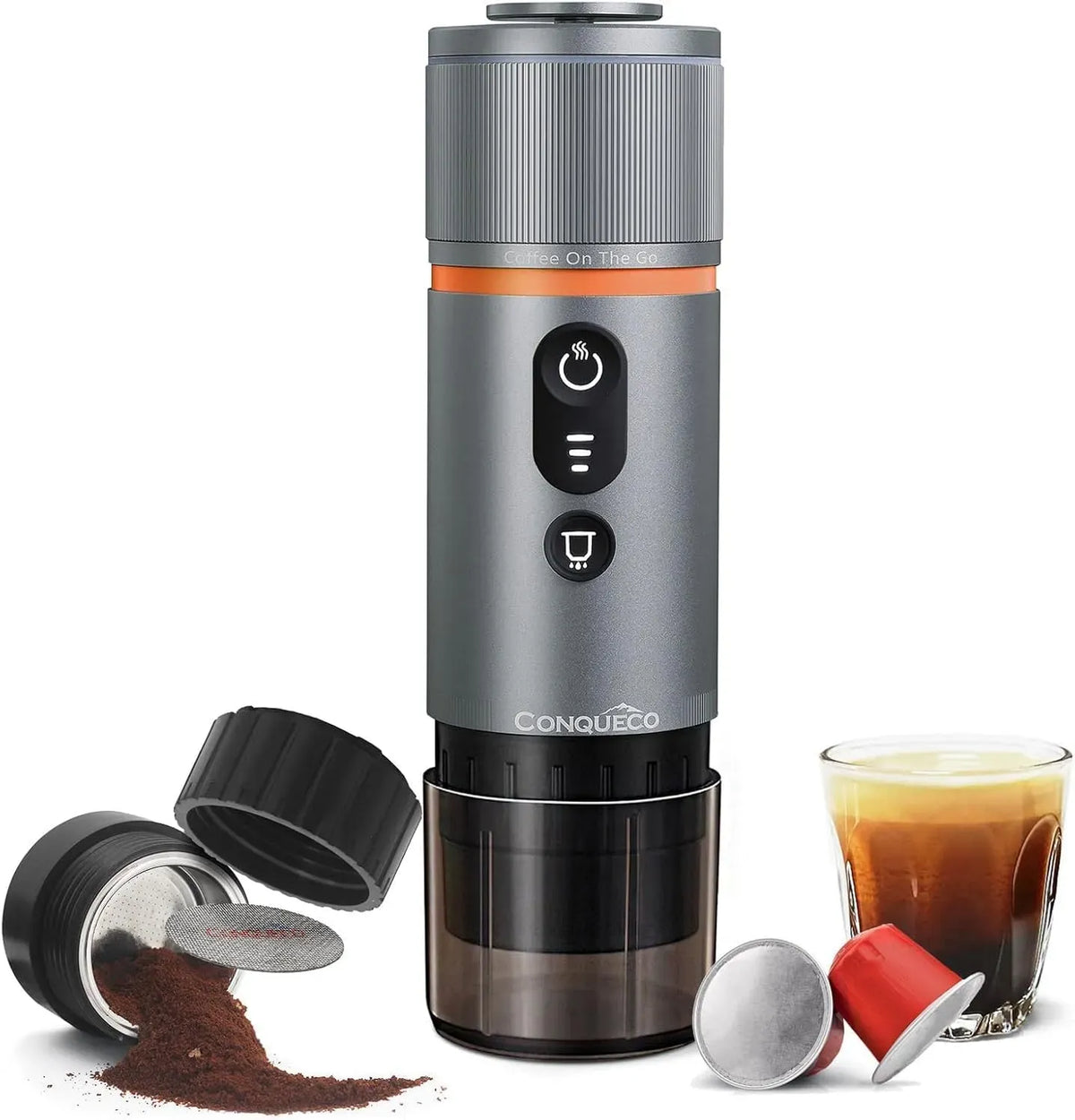 Radiateur électrique, 12 V, CONQUECO, portable, Macchina da Caffè Espresso Portatile, per 12V Auto e Camion e Campeggio