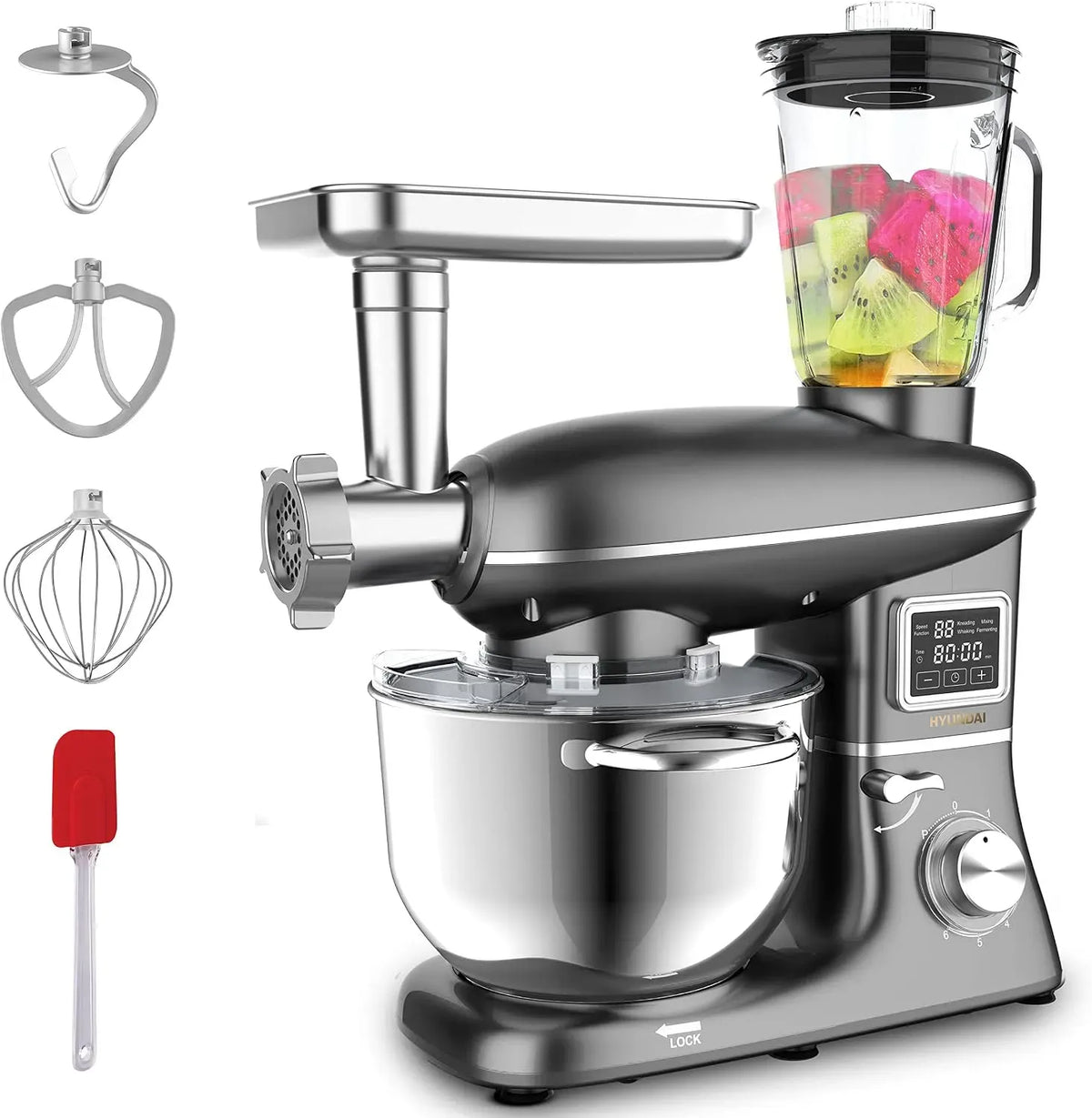 Blender, 6.2 L, 1500 W, HYUNDAI, Robot pâtissier multifonctions 1500W Bol 6