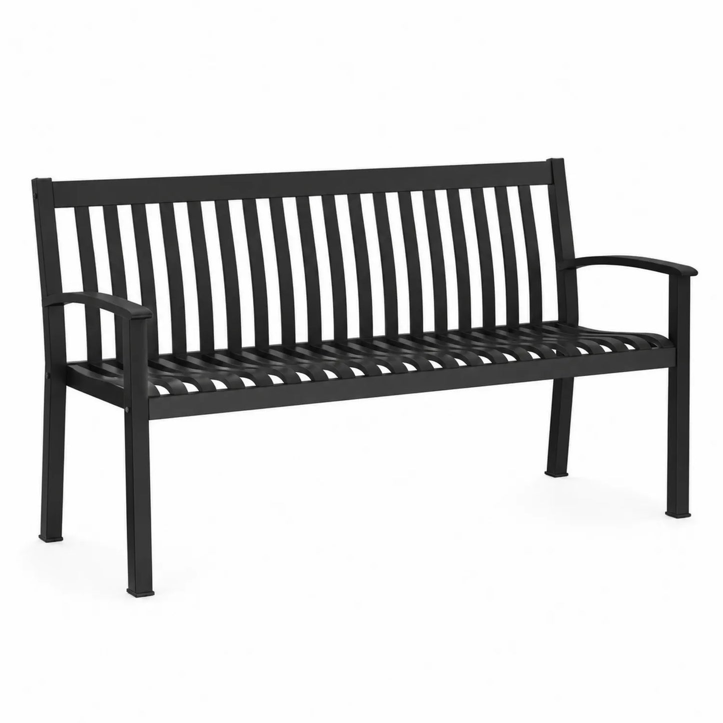 Banco de metal negro para exteriores 125x60x80 cm