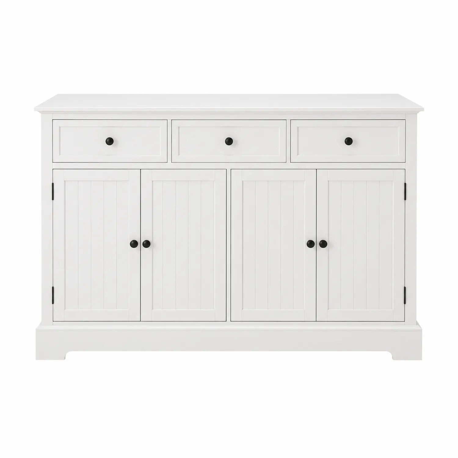 Aparador Blanco de Madera con 3 Cajones y 4 Puertas