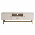 Mueble de TV de MDF Beige con Patas Metálicas 120x40x45 cm