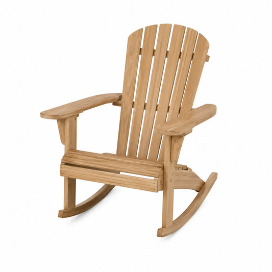 Silla mecedora de madera de teca para exterior