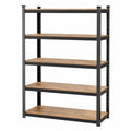 Estantería de metal y madera 5 niveles 180x90x45cm Negro/Natural