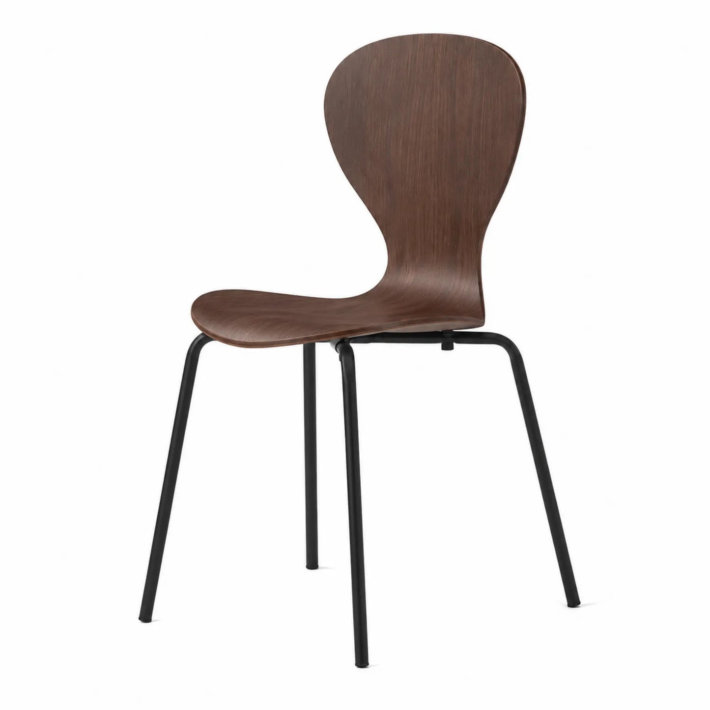 Silla de madera contrachapada con patas de acero