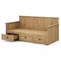 Cama nido de madera maciza de roble con 3 cajones