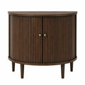 Aparador semicircular de madera maciza color Marrón 80x40x75 cm