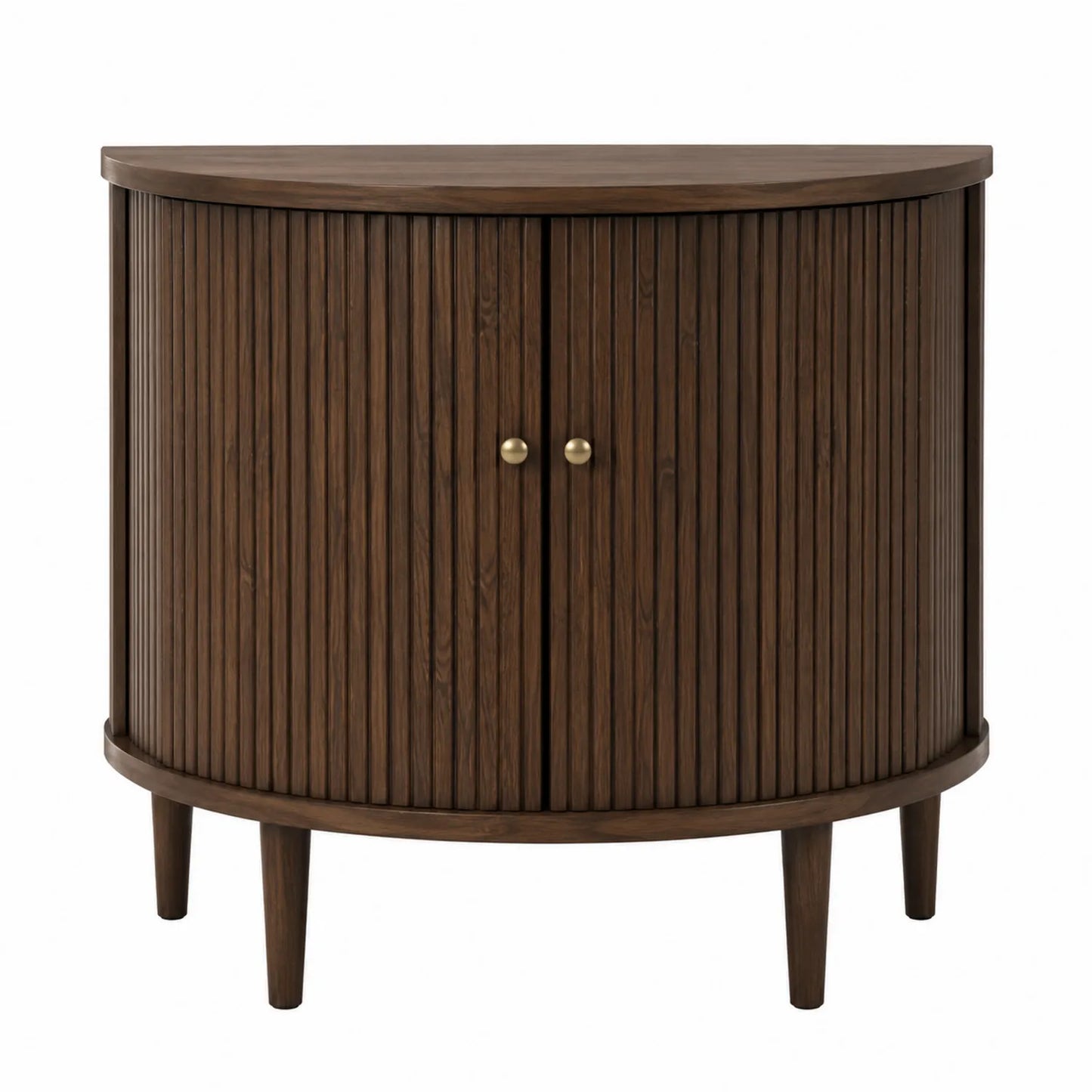 Aparador semicircular de madera maciza color Marr¨®n 80x40x75 cm