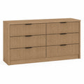 Cómoda de Madera de Roble con 6 Cajones 120x40x80 cm