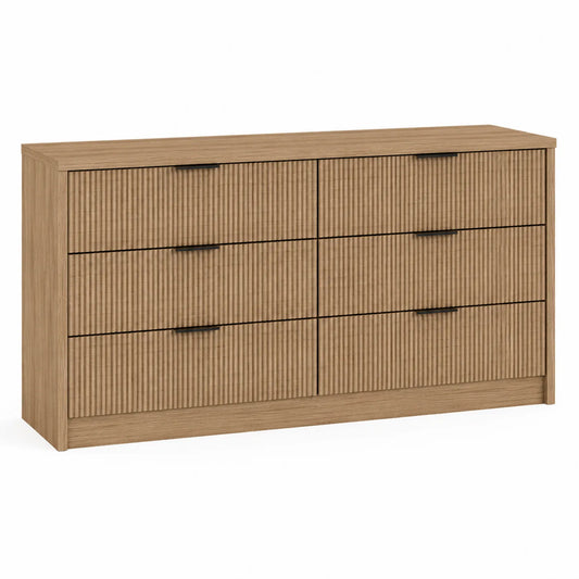 C¨®moda de Madera de Roble con 6 Cajones 120x40x80 cm