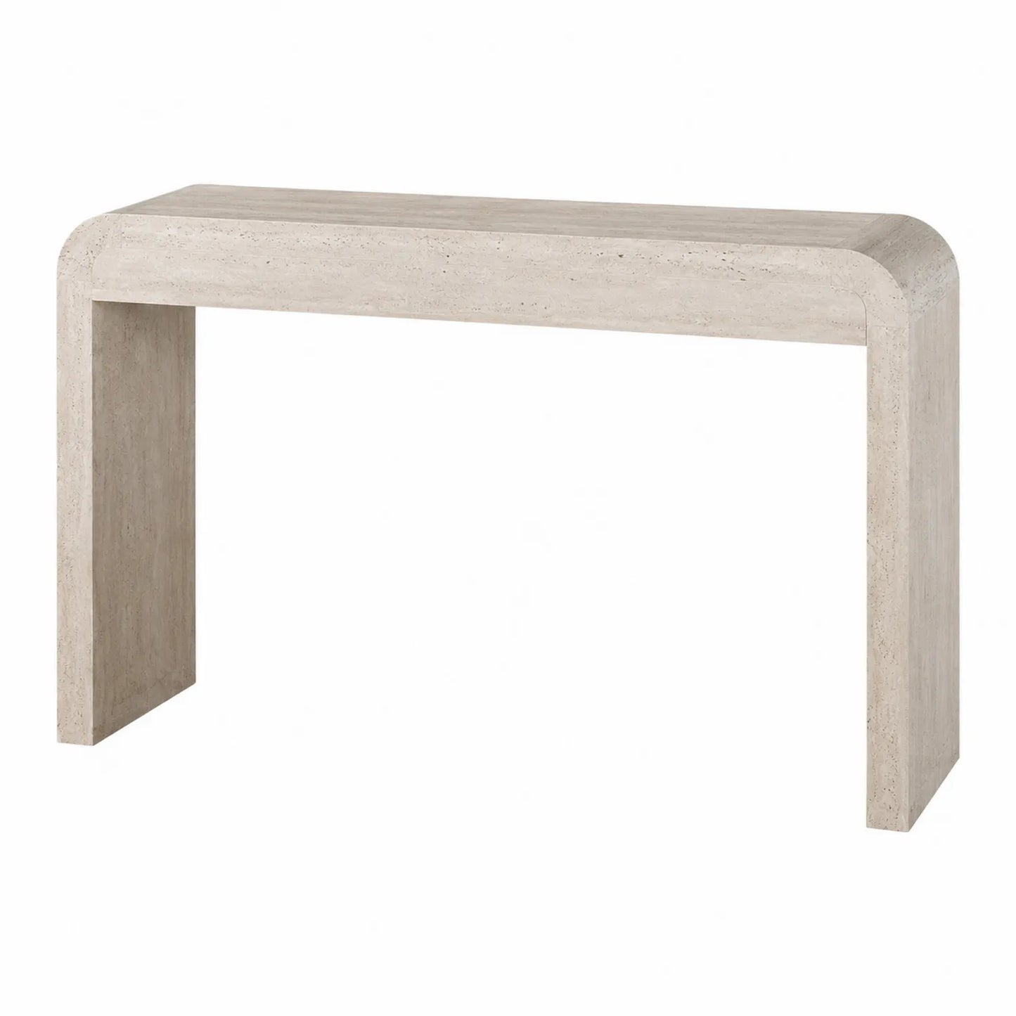 Mesa consola de piedra travertino beige 120x40x80 cm
