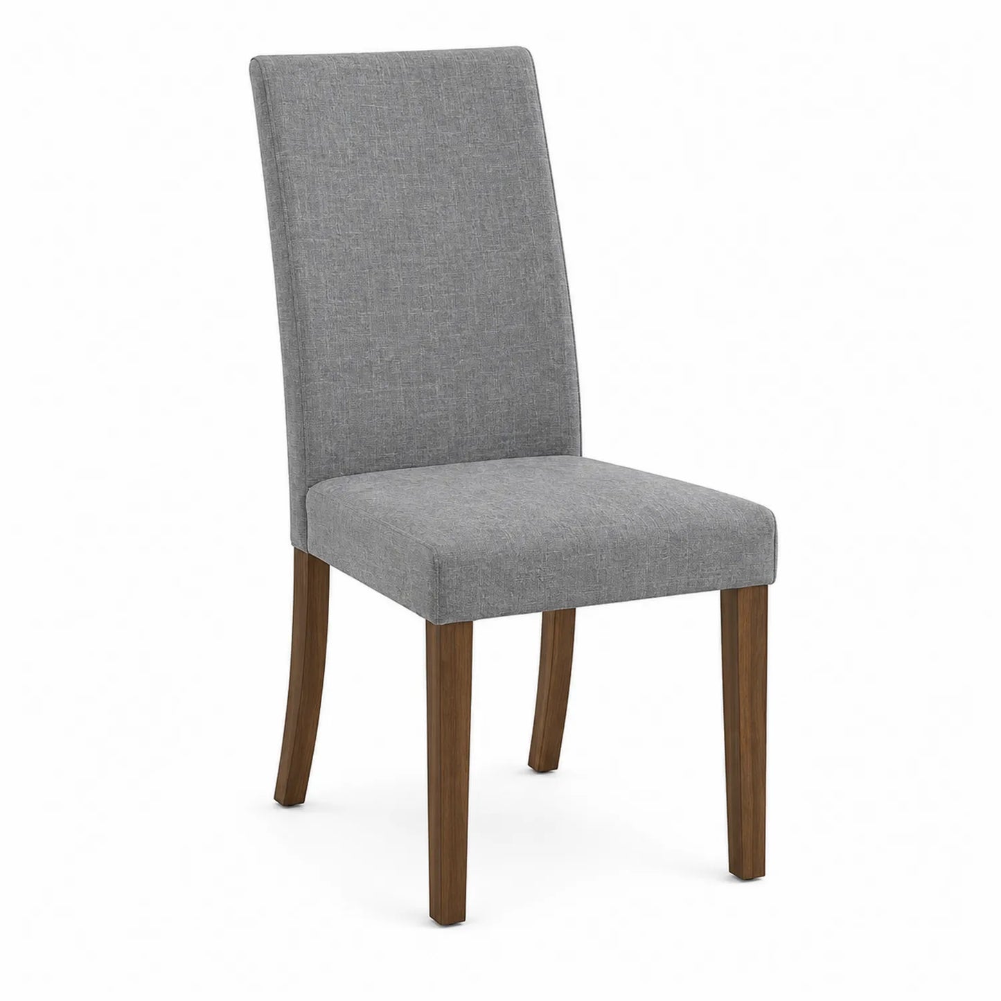 Silla de comedor de madera con tapizado de poli¨¦ster gris