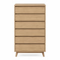 Cajonera de madera con 5 cajones color roble 100x40x120 cm