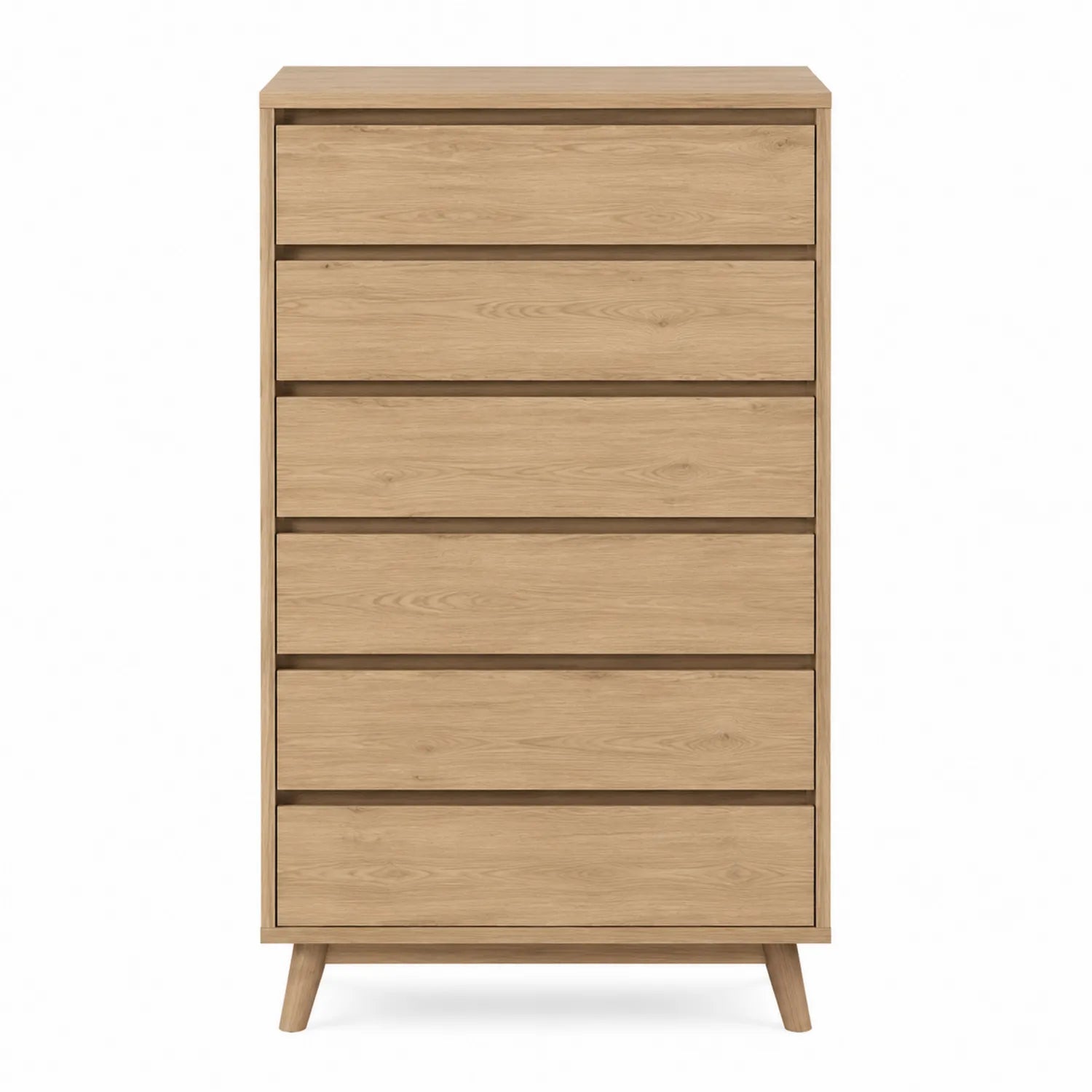 Cajonera de madera con 5 cajones color roble 100x40x120 cm