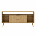 Mueble para TV de madera con cajones y estantes 120x40x55 cm