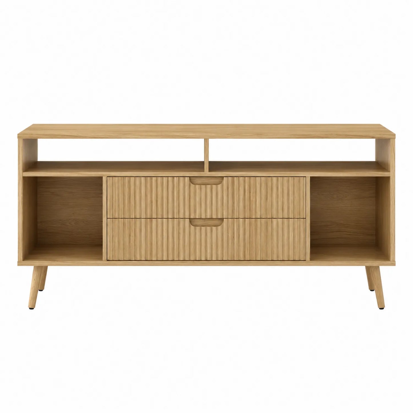 Mueble para TV de madera con cajones y estantes 120x40x55 cm