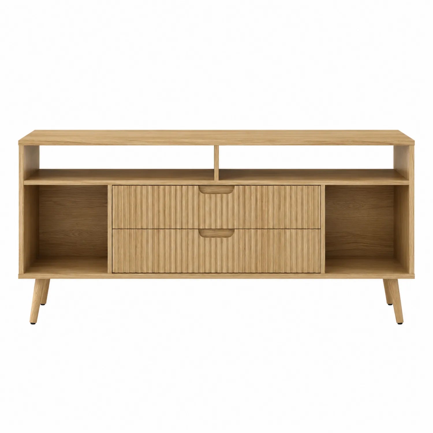 Mueble para TV de madera con cajones y estantes 120x40x55 cm