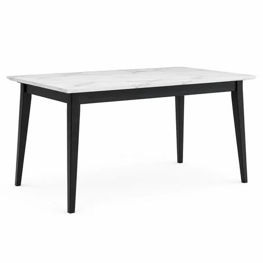 Mesa de Comedor de M¨¢rmol y Madera 160x90x75 cm