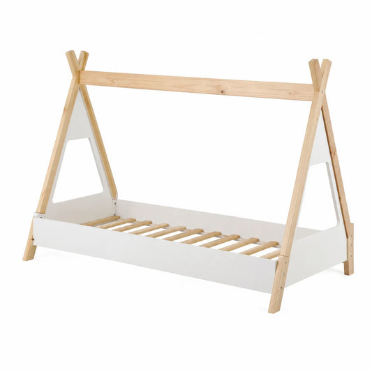 Cama infantil de madera de pino blanco 200x90cm