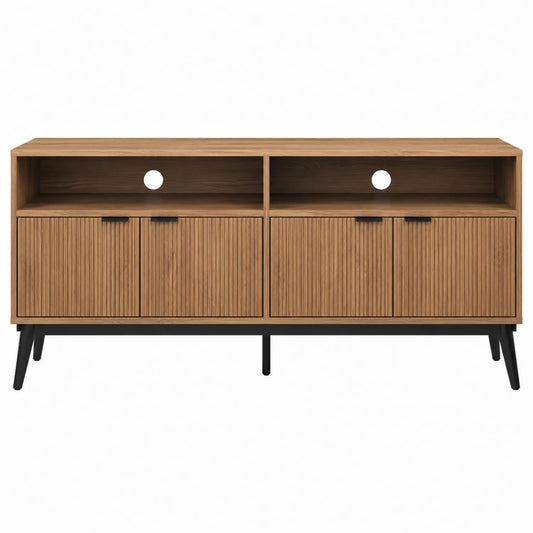Mueble de TV de madera con patas de metal 120x40x60 cm