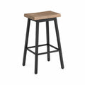 Taburete de Bar de Madera y Metal Negro 75 cm