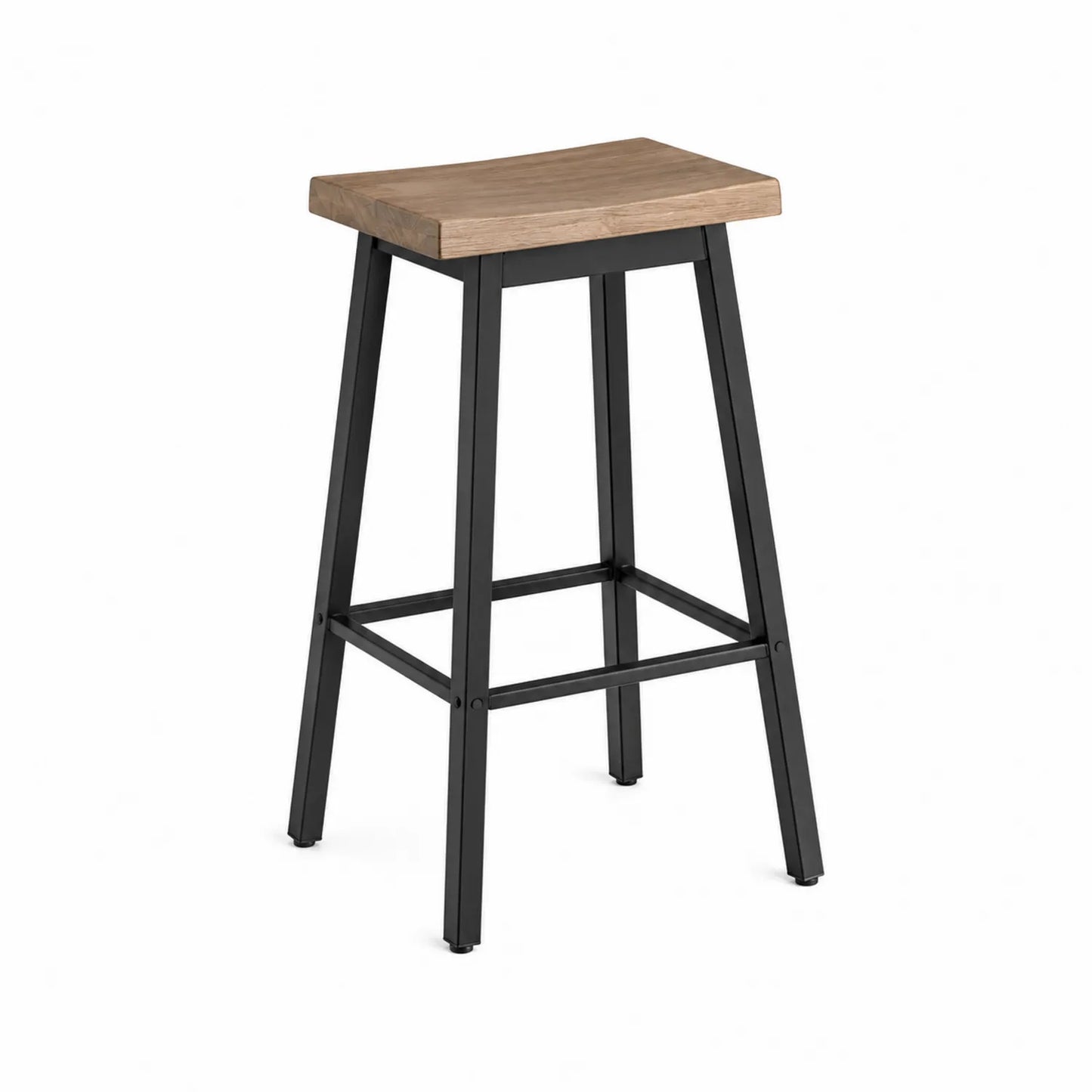 Taburete de Bar de Madera y Metal Negro 75 cm