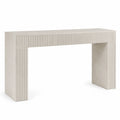 Mesa consola de madera MDF beige con textura 120x35x75 cm