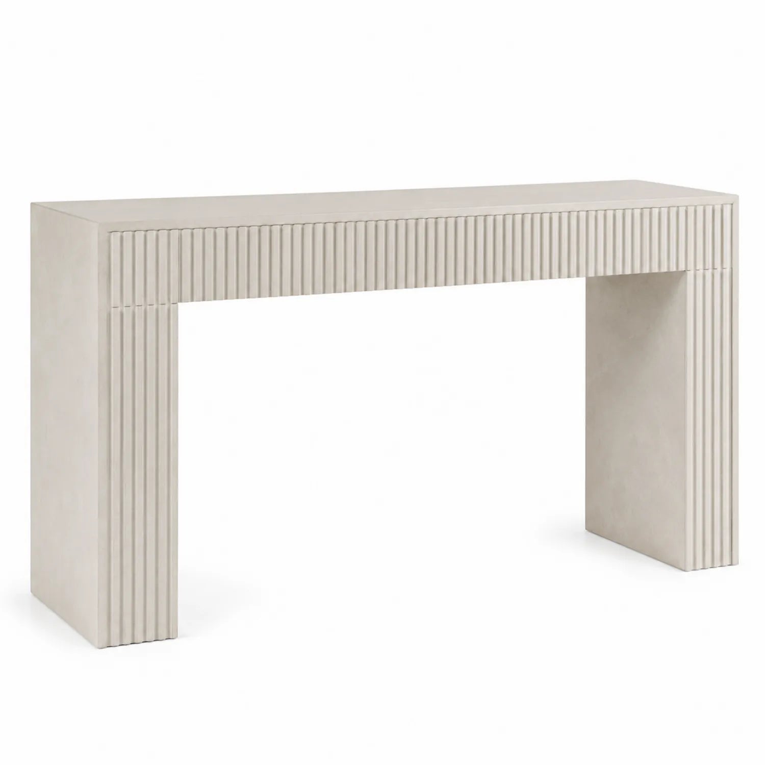 Mesa consola de madera MDF beige con textura 120x35x75 cm