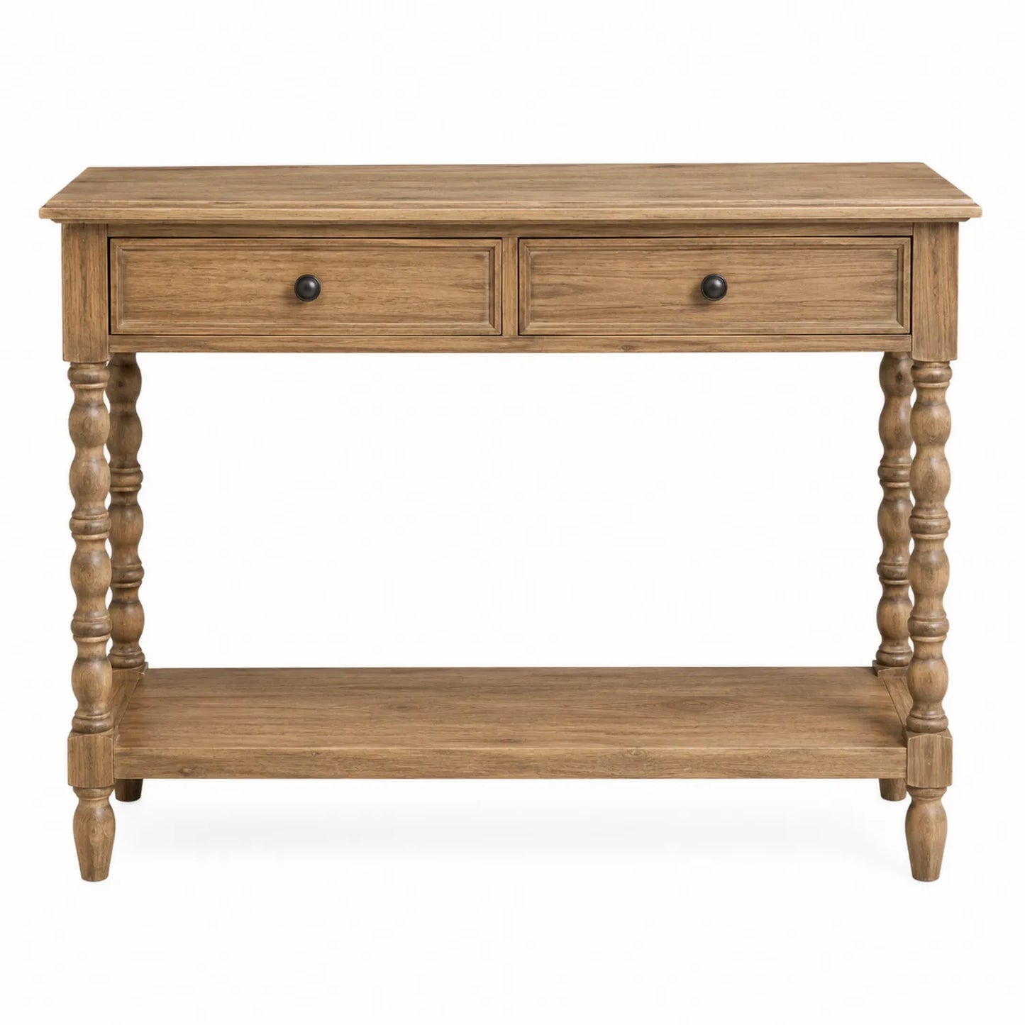 Mesa consola de madera de roble con cajones, color Marr¨®n, 120x40x80 cm