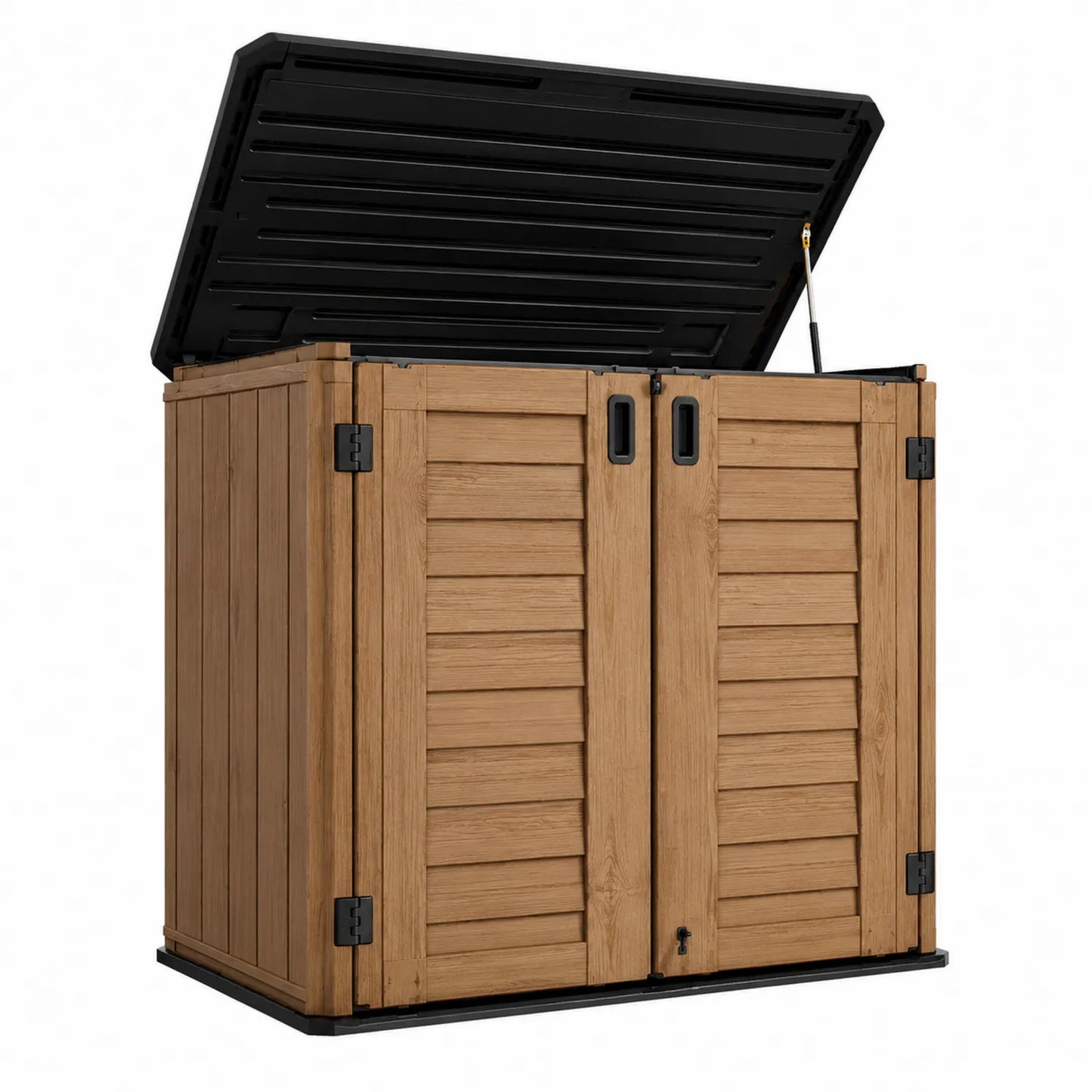 Armario de Almacenamiento de Resina con Tapa Abatible 145x82x125cm Marr¨®n/Negro