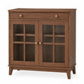 Aparador de Madera con Puertas de Vidrio y 1 Cajón 110x85x40 cm Marrón