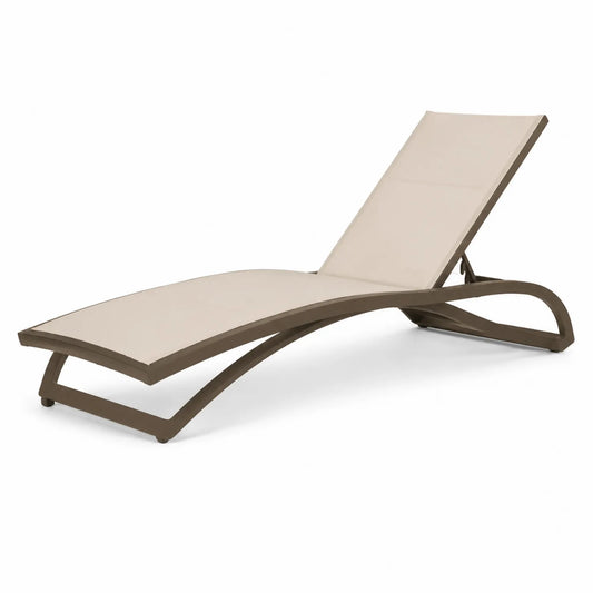 Tumbona de aluminio y tejido textilene ajustable Beige