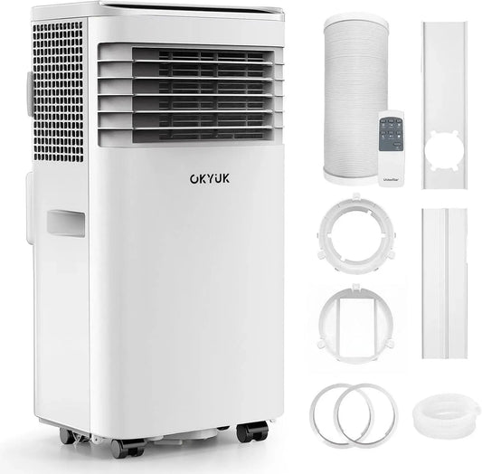 Climatiseur 4-en-1, portable, silencieux, appareil de climatisation, Climatiseur Mobile 7000 BTU Silencieux avec Tube d'évacuation