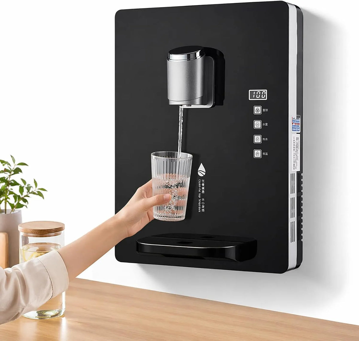 Radiateur électrique, 30 L, 2200 W, tactile, verrouillage, professionnel, noir