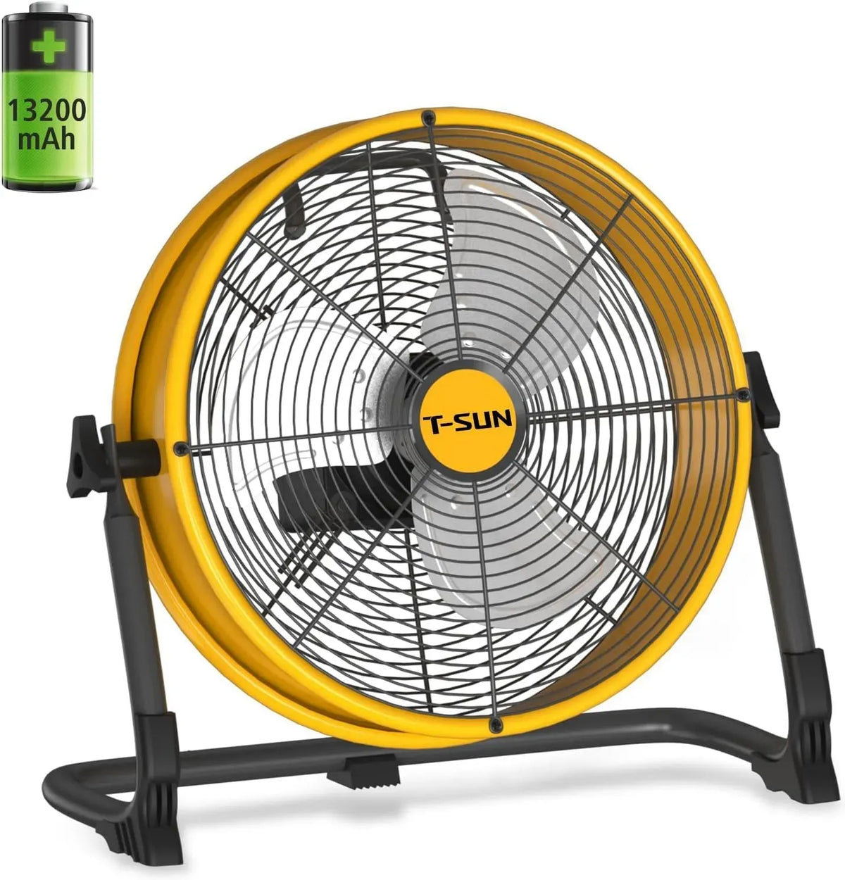 Ventilateur, 30CM, T-SUN 13200mAh, portable, silencieux, Inclinable 360°