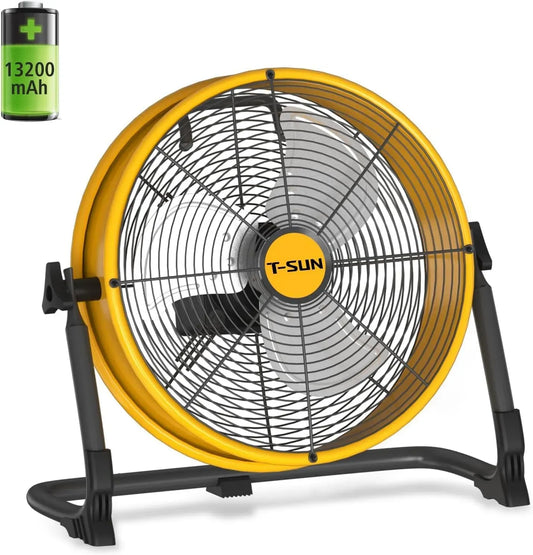 Ventilateur, 30CM, T-SUN 13200mAh, portable, silencieux, Inclinable 360°