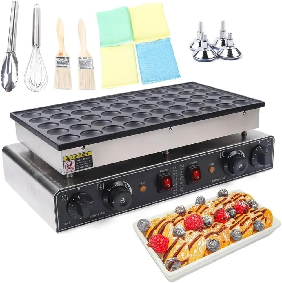 Ustensile de cuisson, mini crêpes avec 4 éponges de nettoyage, 50 trous, 2 brosses