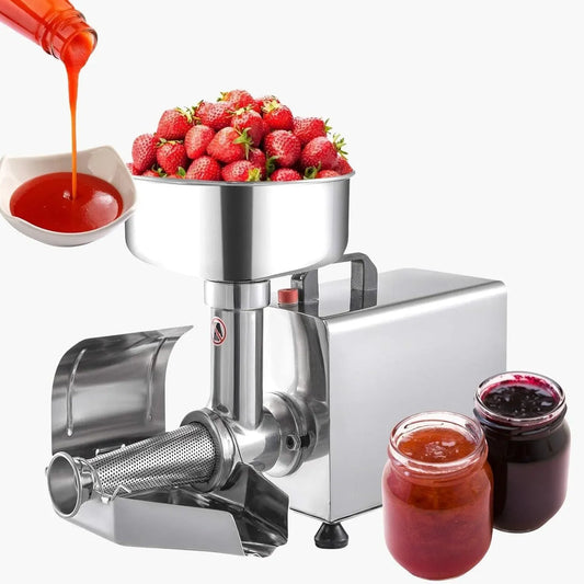 Extracteur de jus, 450 W, professionnel, acier inoxydable, Rendement 200-350 lbs/h pour Fruits, Boîtier Inox Pro