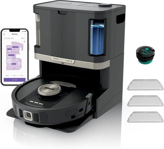 Aspirateur RV2800ZEEU, tactile, Wi-Fi, effet 3D, 1 Cartouche Anti-odeurs et 2, bac jusqu'à 60 Jours, 4 tampons Anti-microbiens, Navigation 3D LiDAR