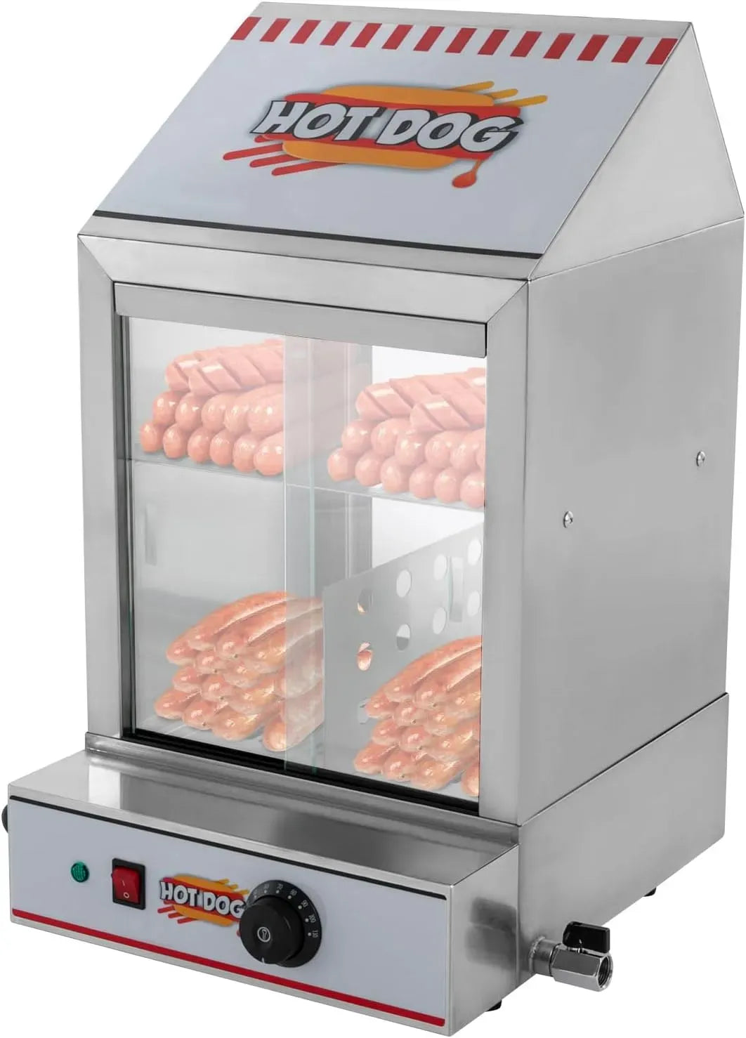 Machine à hot, 40 L, 1200 W, 30 à 110 °C, professionnel, 2 zones de température, acier inoxydable, pour fêtes commerciales