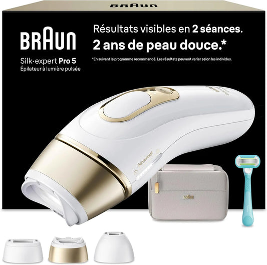 Braun PL5311 Blanc et Or, Epilateur Lumiere Pulsee Silk·expert Pro 5
