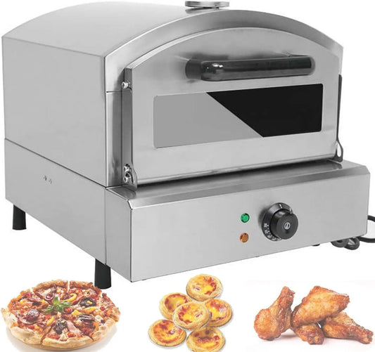 Four électrique à pizza, 30,5 cm, 800 W, professionnel, acier inoxydable, machine à pizza à gaz pour usage domestique et commercial
